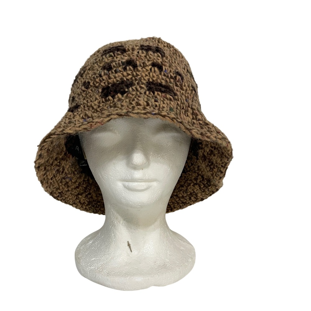 Alessandra Bacchi Women Knit Bucket Hat Wool Blend 90s Y2K Twee Streetwear Retro